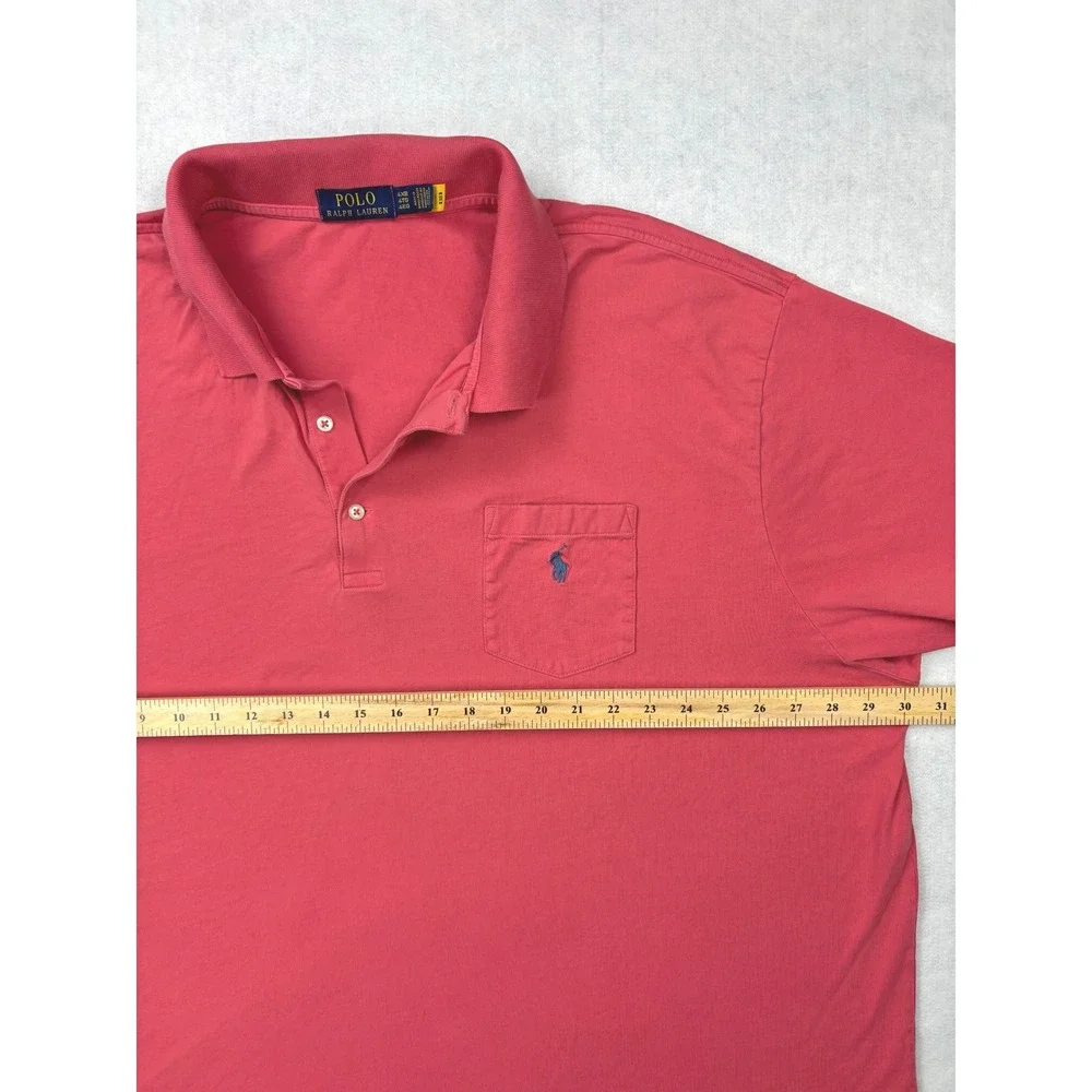 Polo‎ Ralph Lauren Mens 4XB Big & Tall Salmon Pink Cotton Pocket Polo Shirt 4TG